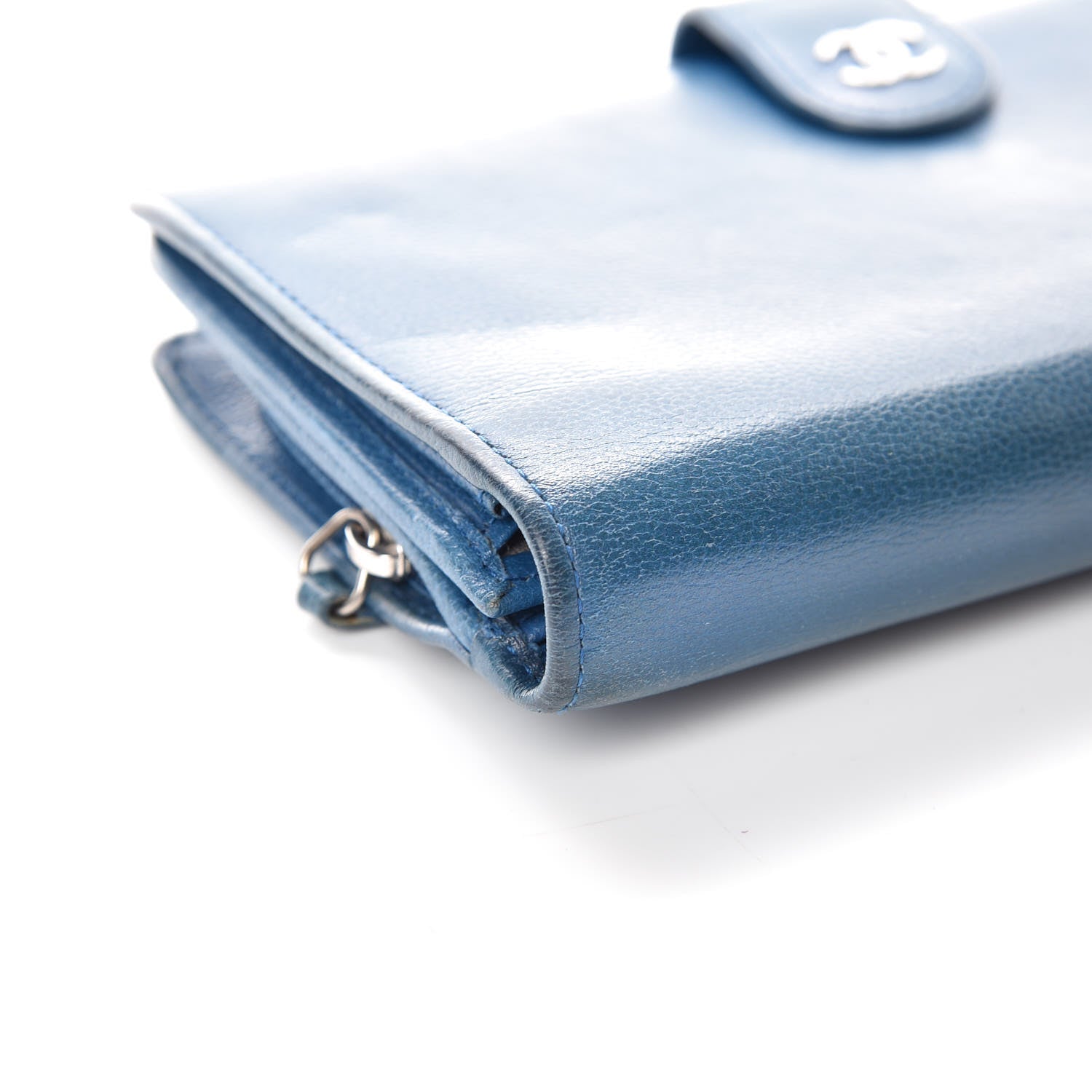 Chanel Caviar Sevruga French Wallet Blue 9 of 21