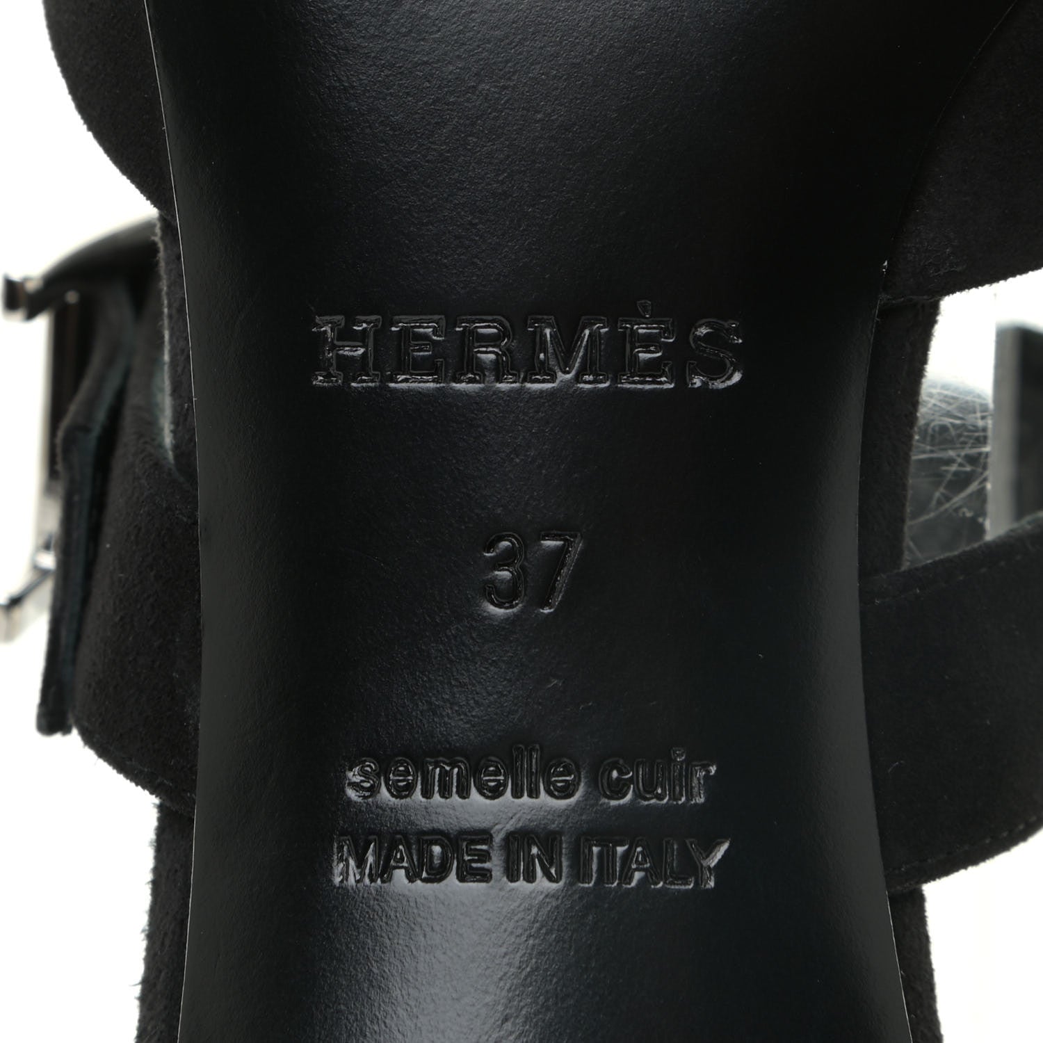 Hermes Suede Goatskin Blink Mules 37 Black 8 of 11