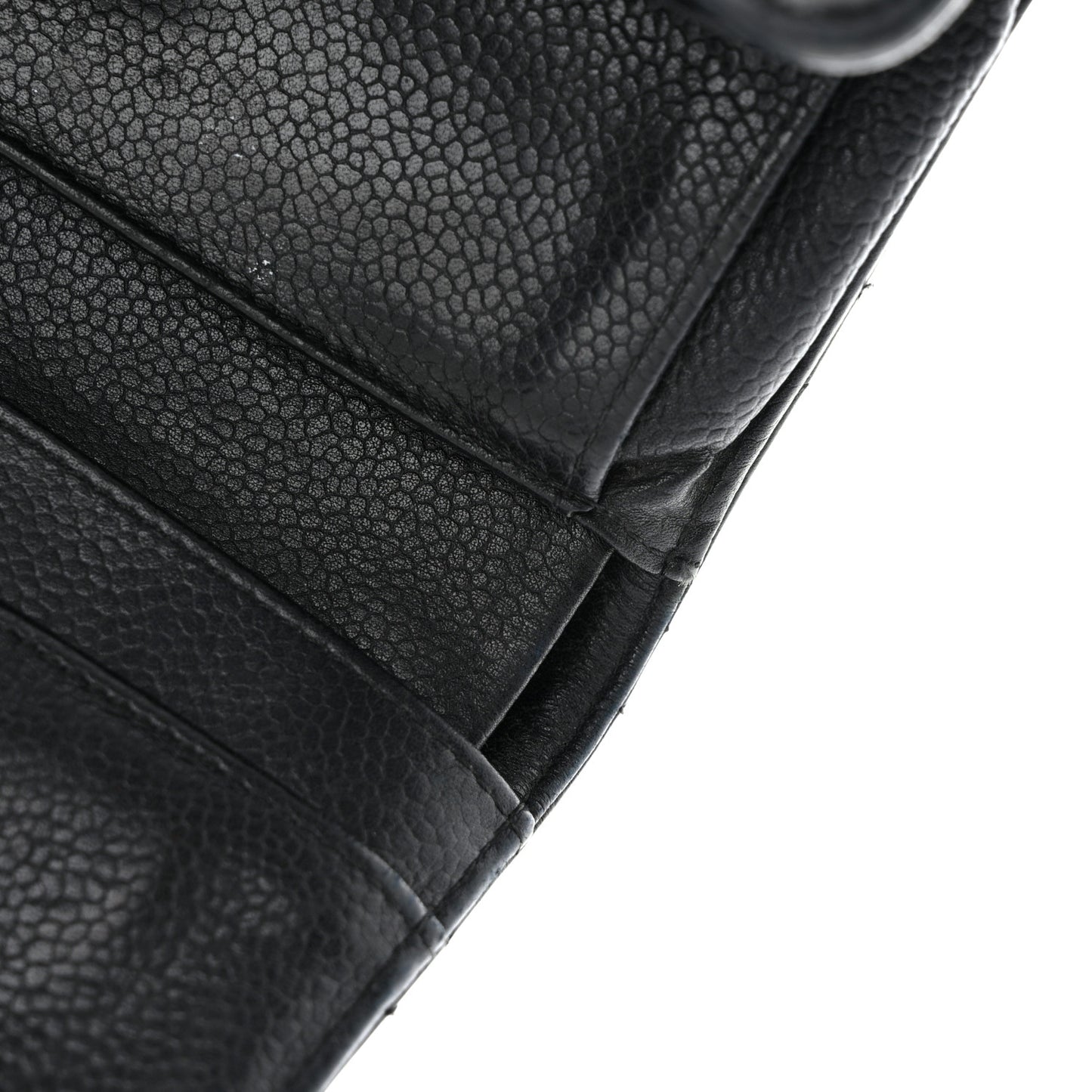 Caviar Quilted Large Flap Wallet Black