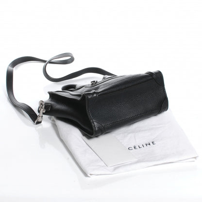 Celine Drummed Leather Nano Luggage Black 4 of 8
