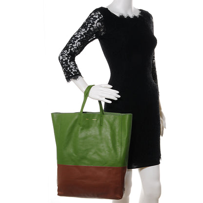 Celine Lambskin Vertical Bi- Cabas Green 2 of 8