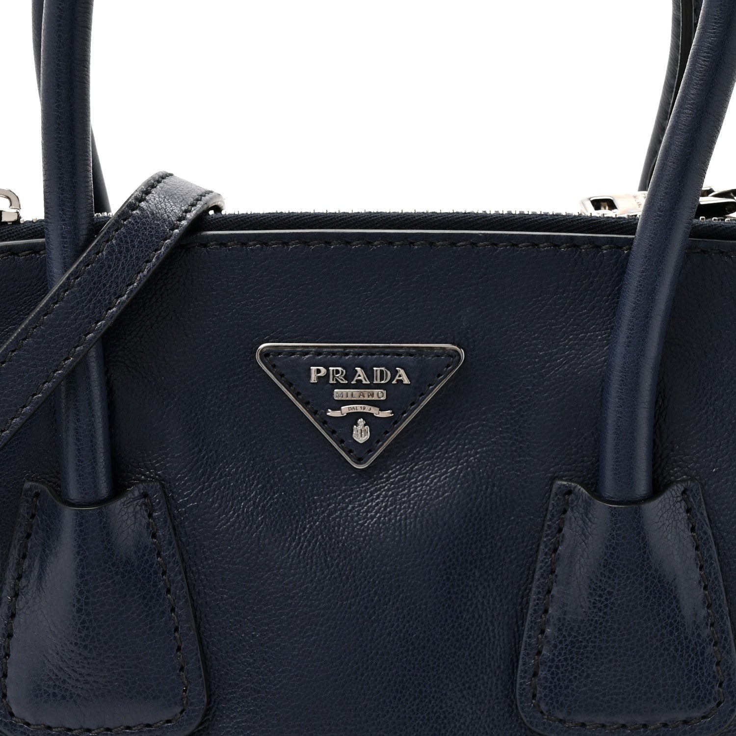 Prada Glace Calf Scamosciato Twin Pocket Tote Baltico 6 of 10