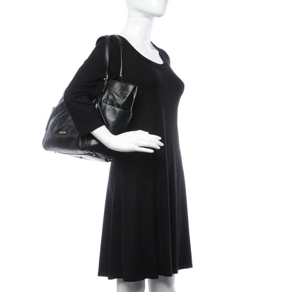 Burberry Calfskin Haymarket Check Small Canterbury Tote Black 2 of 21
