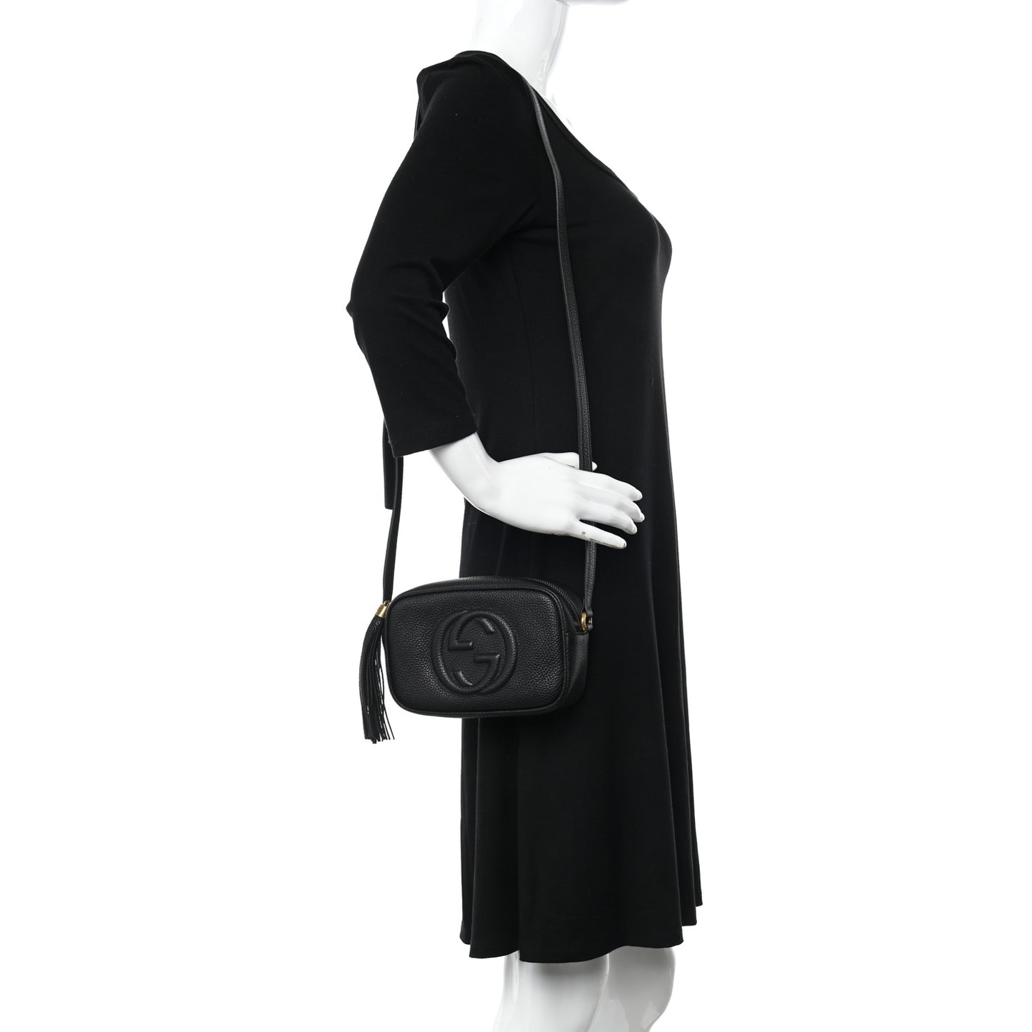 Pebbled Calfskin Mini Soho Disco Bag Black