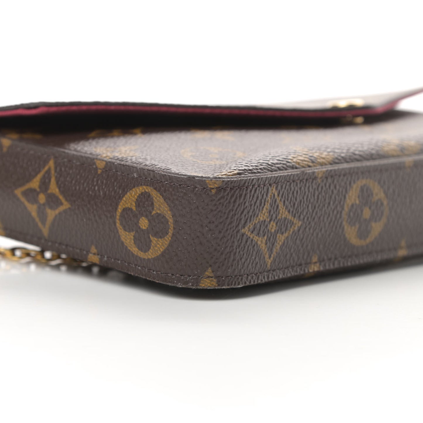 Monogram Pochette Felicie Chain Wallet Fuchsia