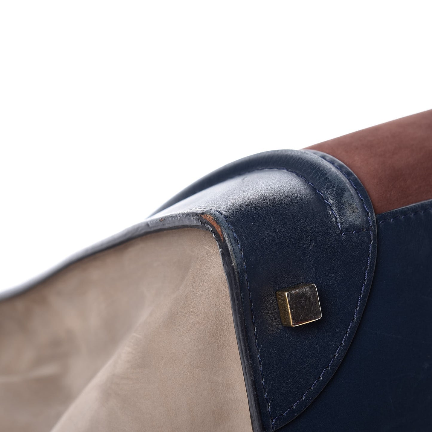 Nubuck Smooth Calfskin Mini Tri-Color Luggage Marron