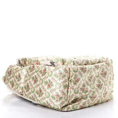 Gucci X MLB Satin Floral Print NY Yankees Patch Backpack Ivory Green 3 of 10
