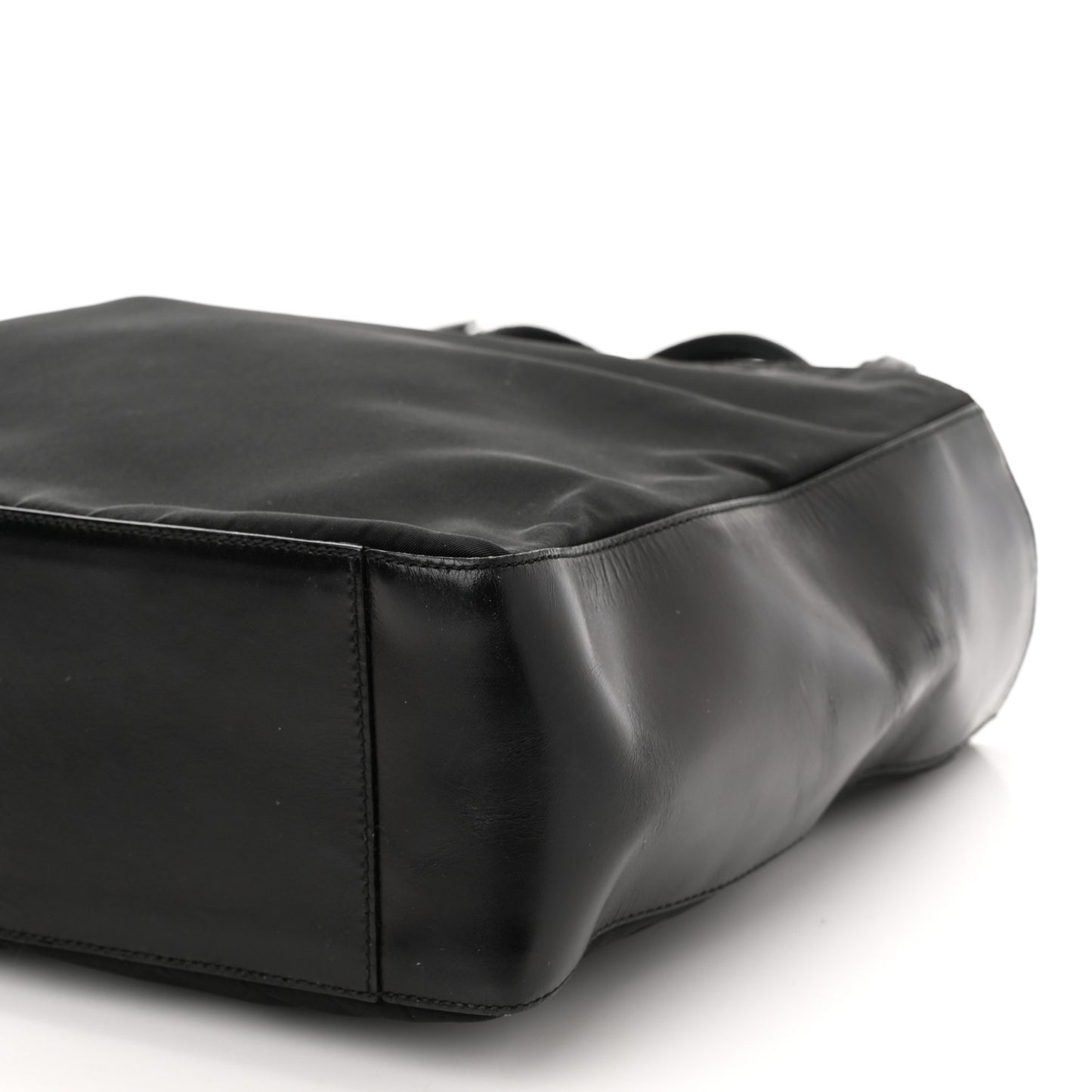Nylon Calfskin Tote Black