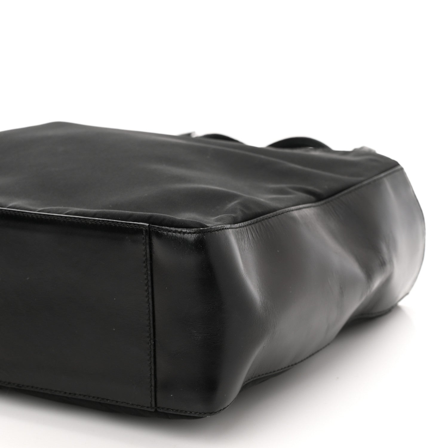 Prada Nylon Calfskin Tote Black 9 of 11