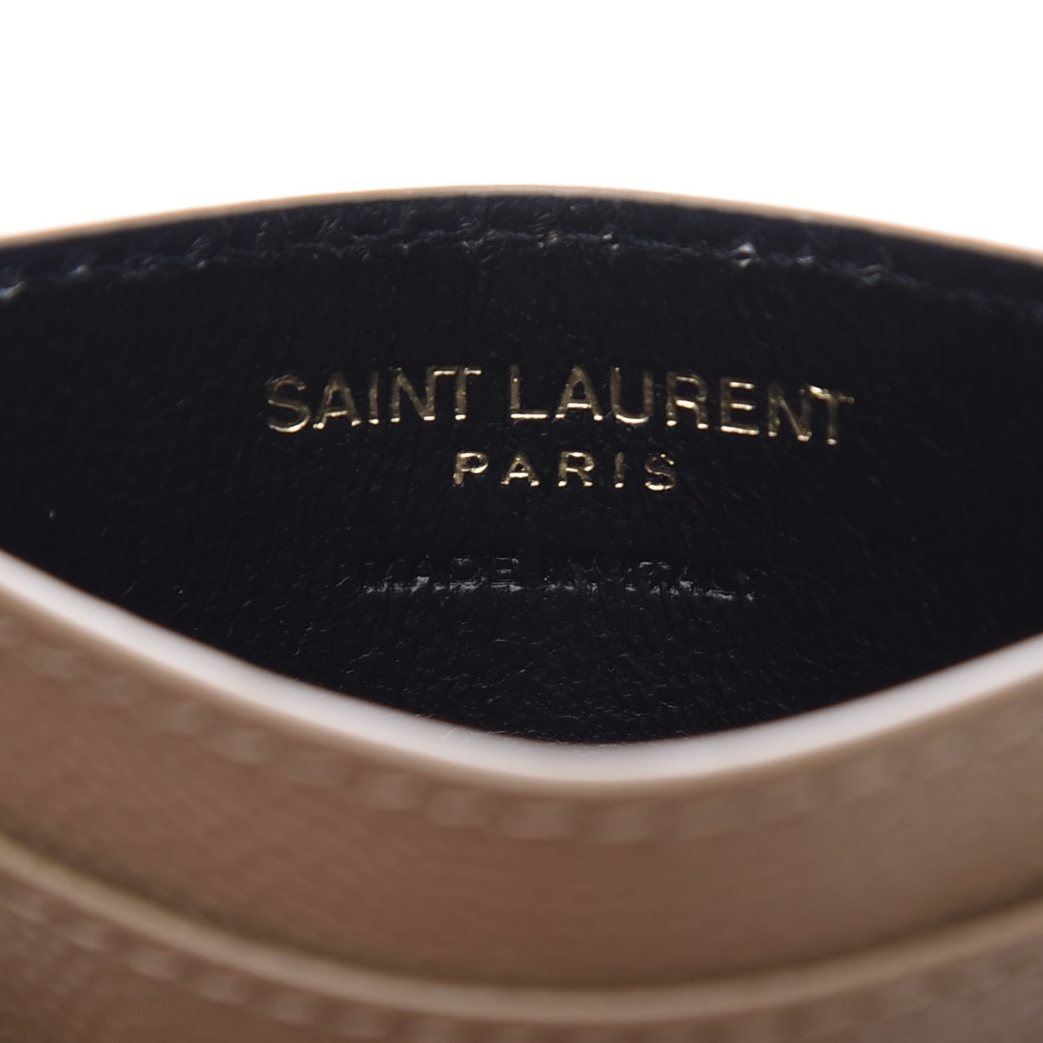 Saint Laurent Grain De Poudre Matelasse Chevron Monogram Credit Card Case Cork 4 of 7