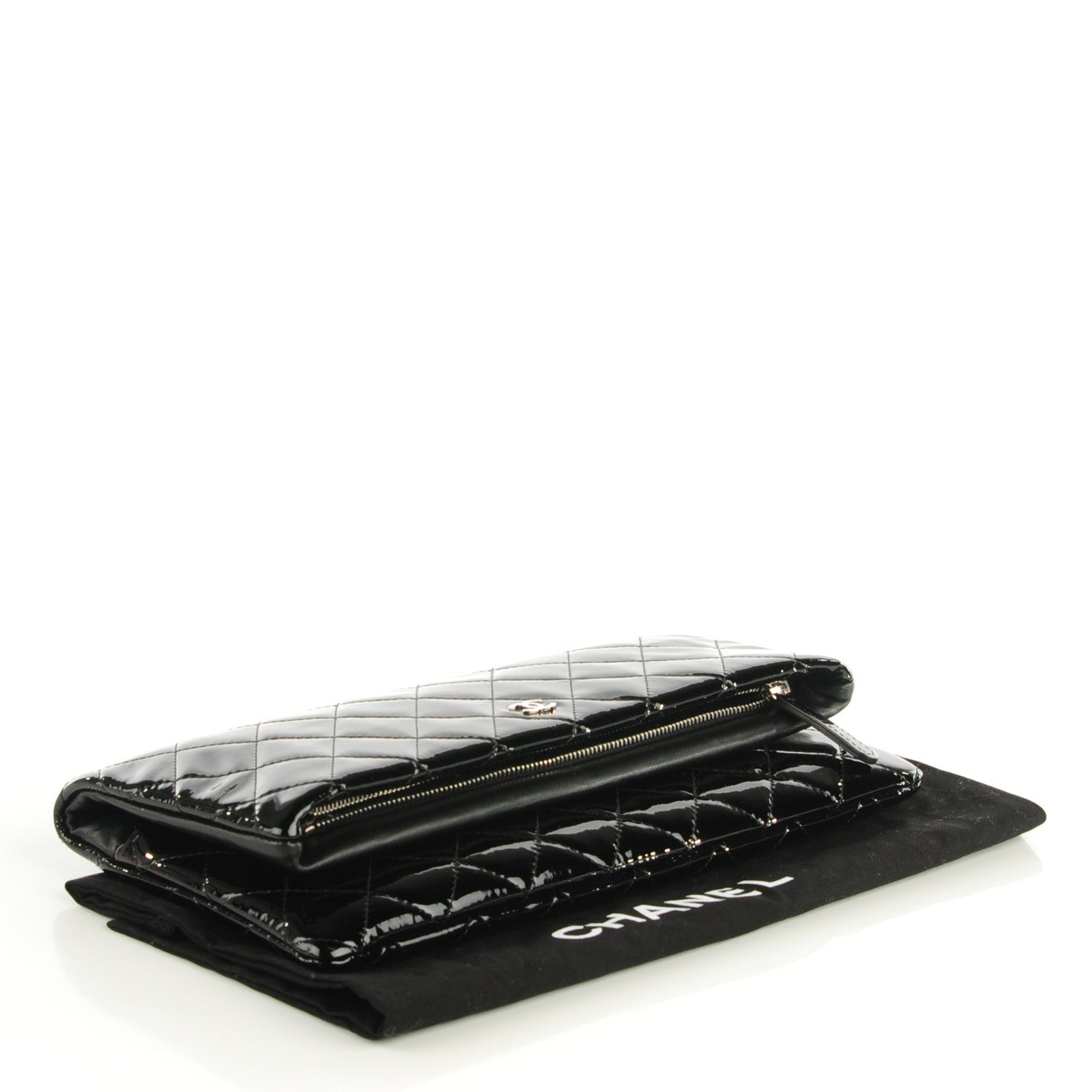 Chanel Patent Calfskin Quilted Beauty CC Clutch Black 4 of 7