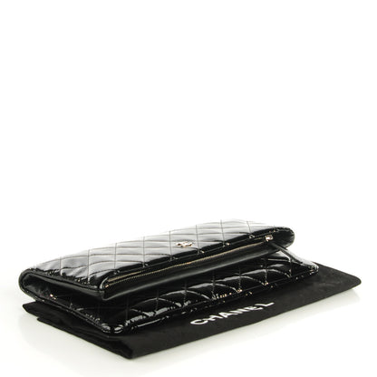 Chanel Patent Calfskin Quilted Beauty CC Clutch Black 4 of 7