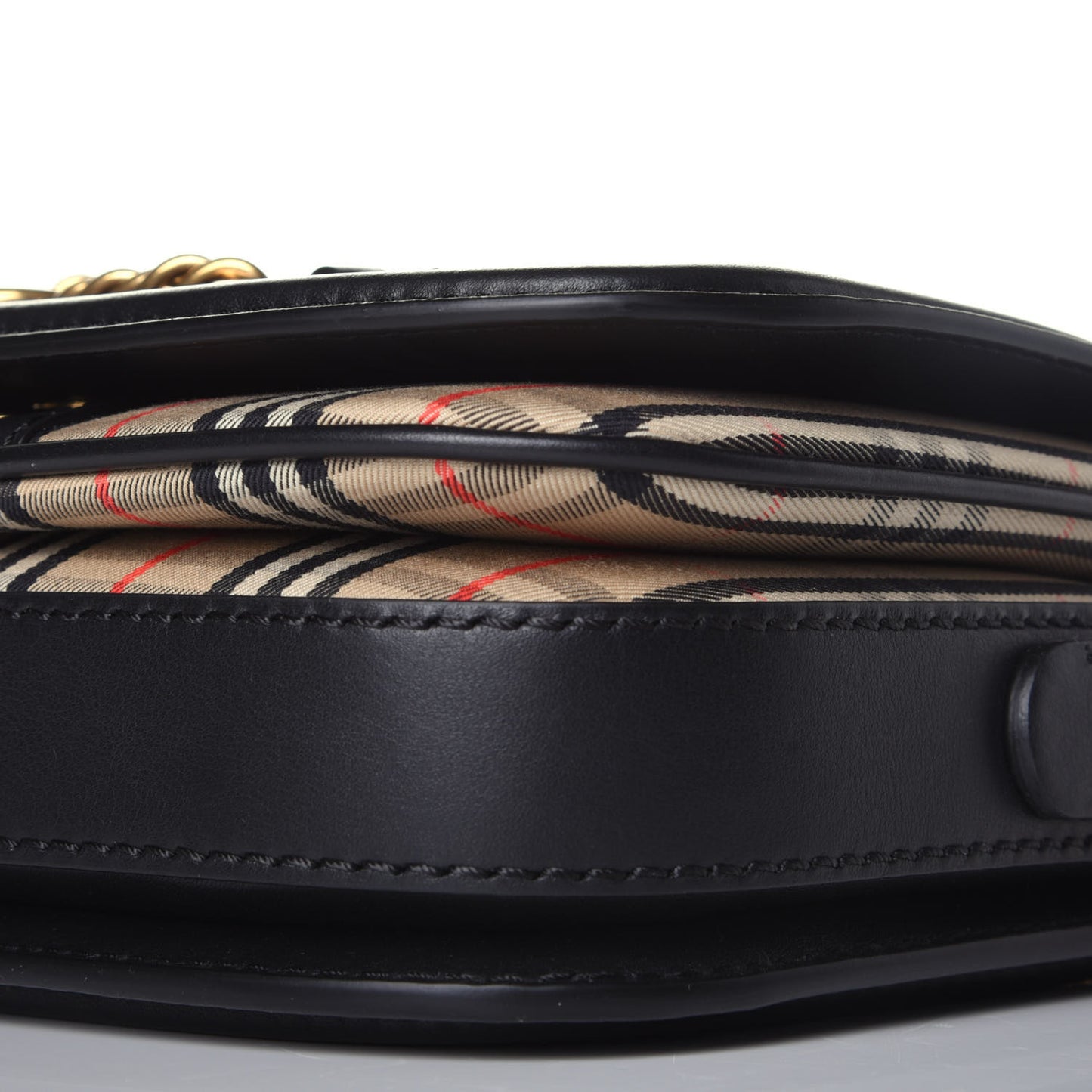 Smooth Calfskin 1983 Knight Check Link Shoulder Bag Black
