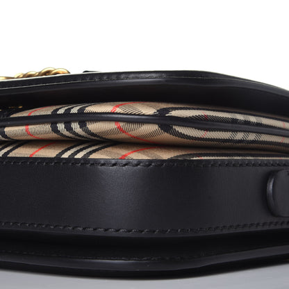 Burberry Smooth Calfskin 1983 Knight Check Link Shoulder Bag Black 9 of 9