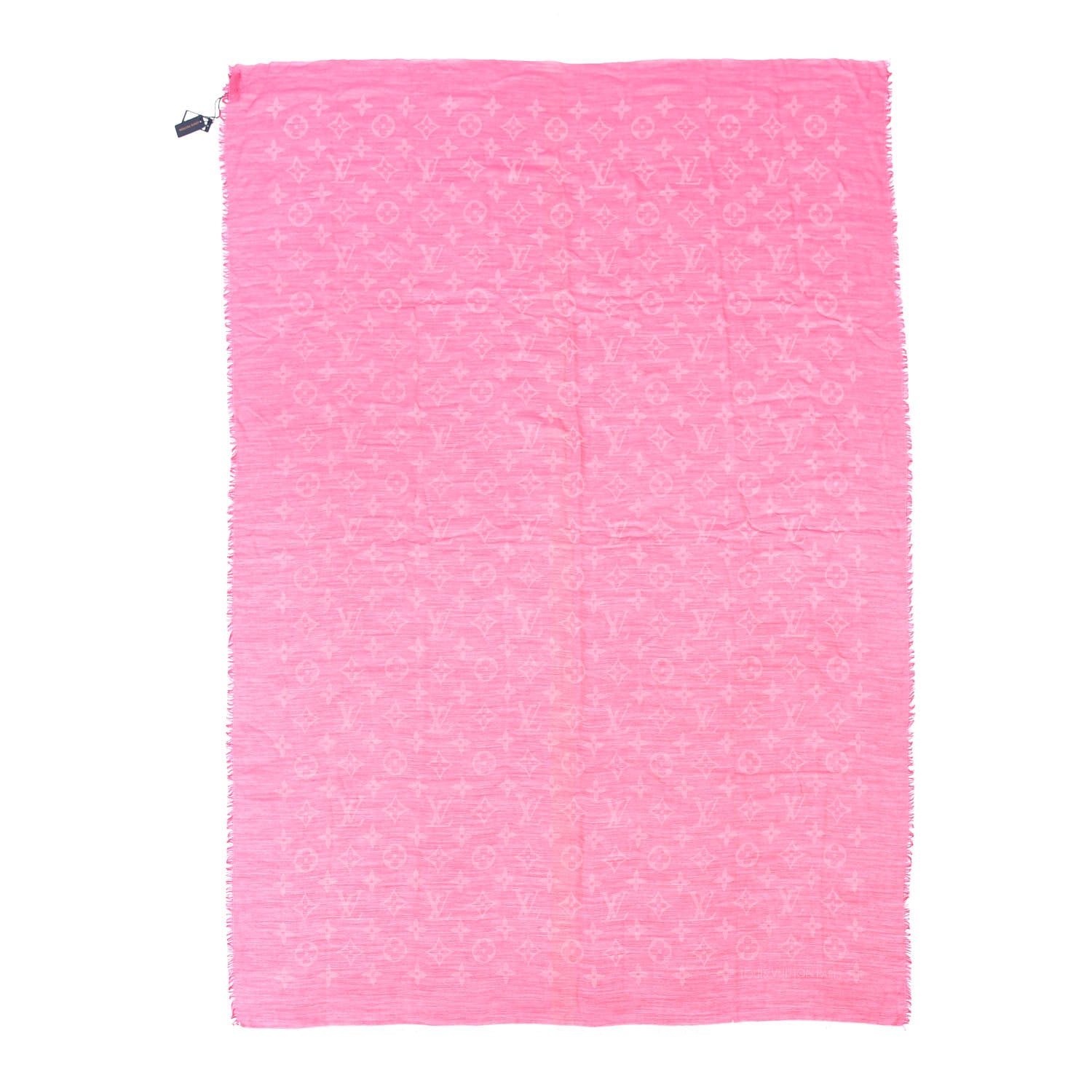 Louis Vuitton Wool Cotton Silk Monogram Stole Pink 1 of 4
