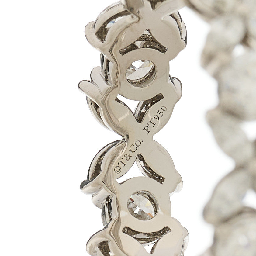 Platinum Diamond Victoria Alternating Band Ring 53 6.5