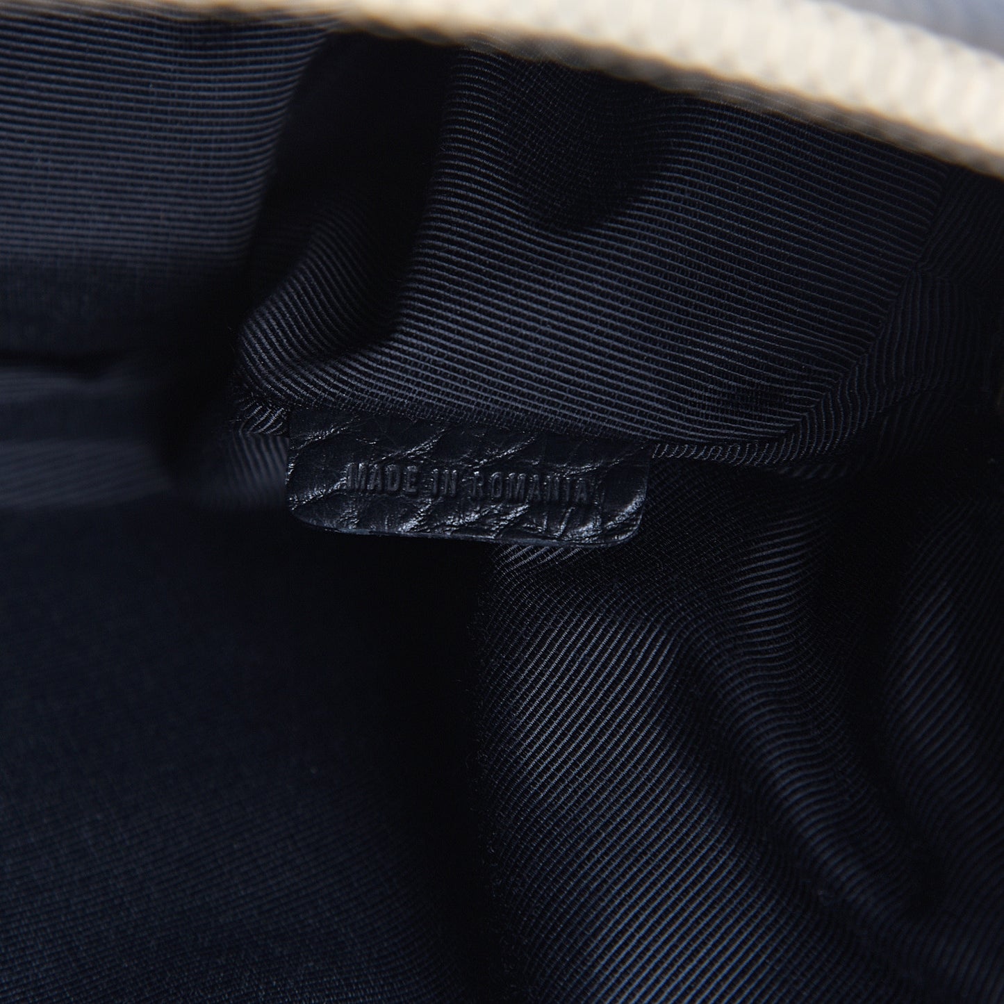 Heritage Grain Check Embossed Small Orchard Bowling Bag Black