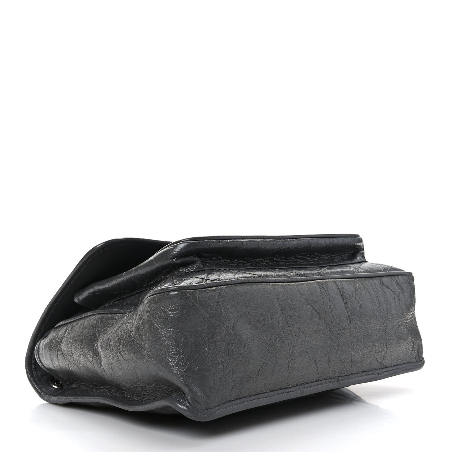 Crinkled Calfskin Matelasse Monogram Large Niki Chain Satchel Storm