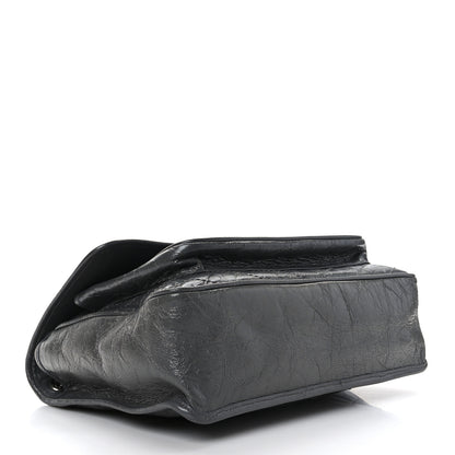 Saint Laurent Crinkled Calfskin Matelasse Monogram Large Niki Chain Satchel Storm 4 of 9