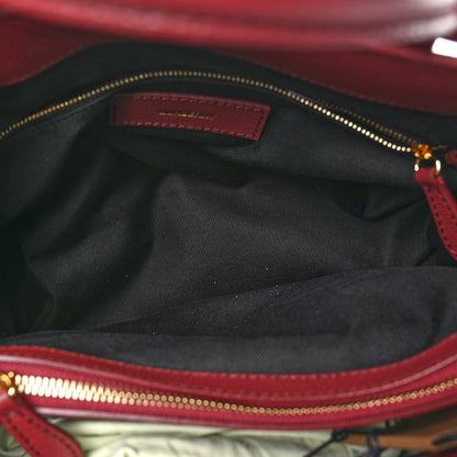 Burberry Grainy Calfskin House Check Medium Banner Tote Crimson 5 of 10