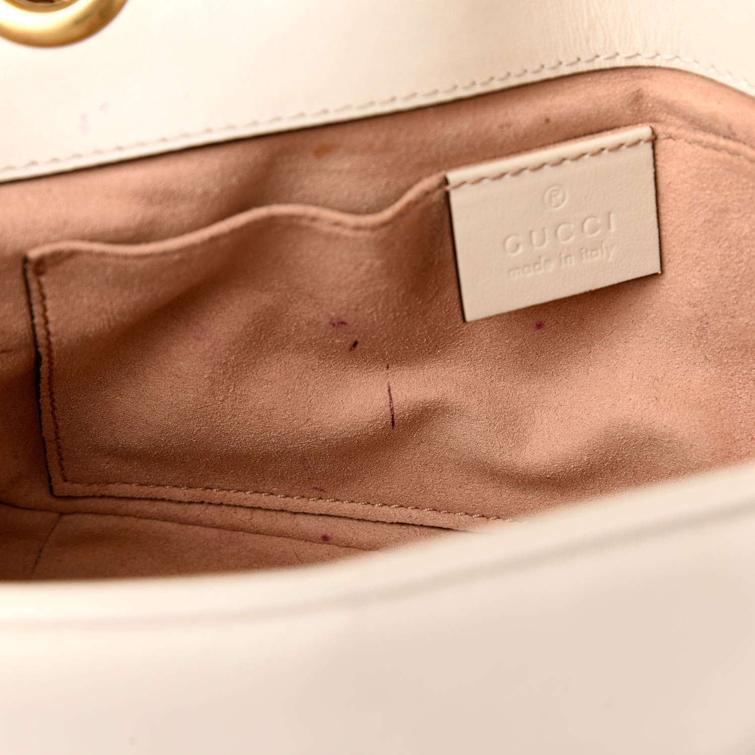 Gucci Calfskin Matelasse Mini GG Marmont Shoulder Bag White 7 of 14