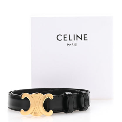 Celine Box Calfskin Medium 25mm Triomphe Belt 85 34 Black 6 of 6