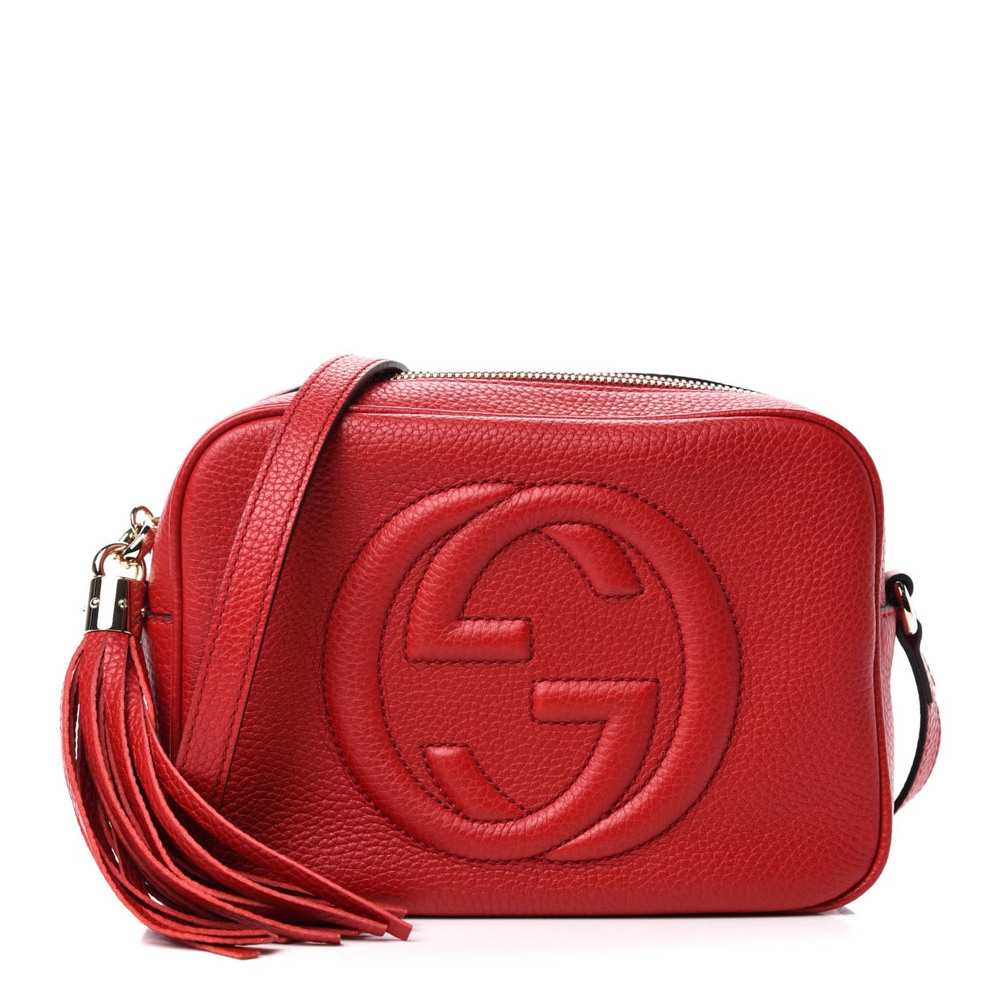 Pebbled Calfskin Small Soho Disco Bag Tabasco Red