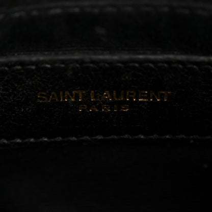 Saint Laurent Grain de Poudre Calfskin Y Quilted Monogram Medium Loulou Chain Satchel Black 6 of 14