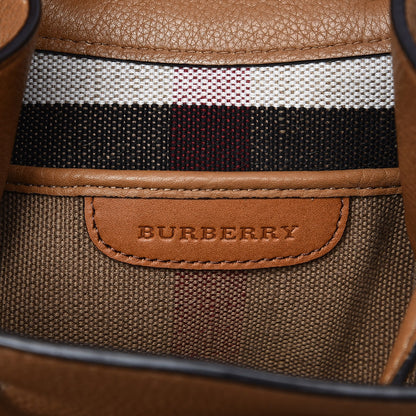 Burberry Grainy Calfskin Jute Mega Check Girl's Mini Backpack Sand 6 of 8