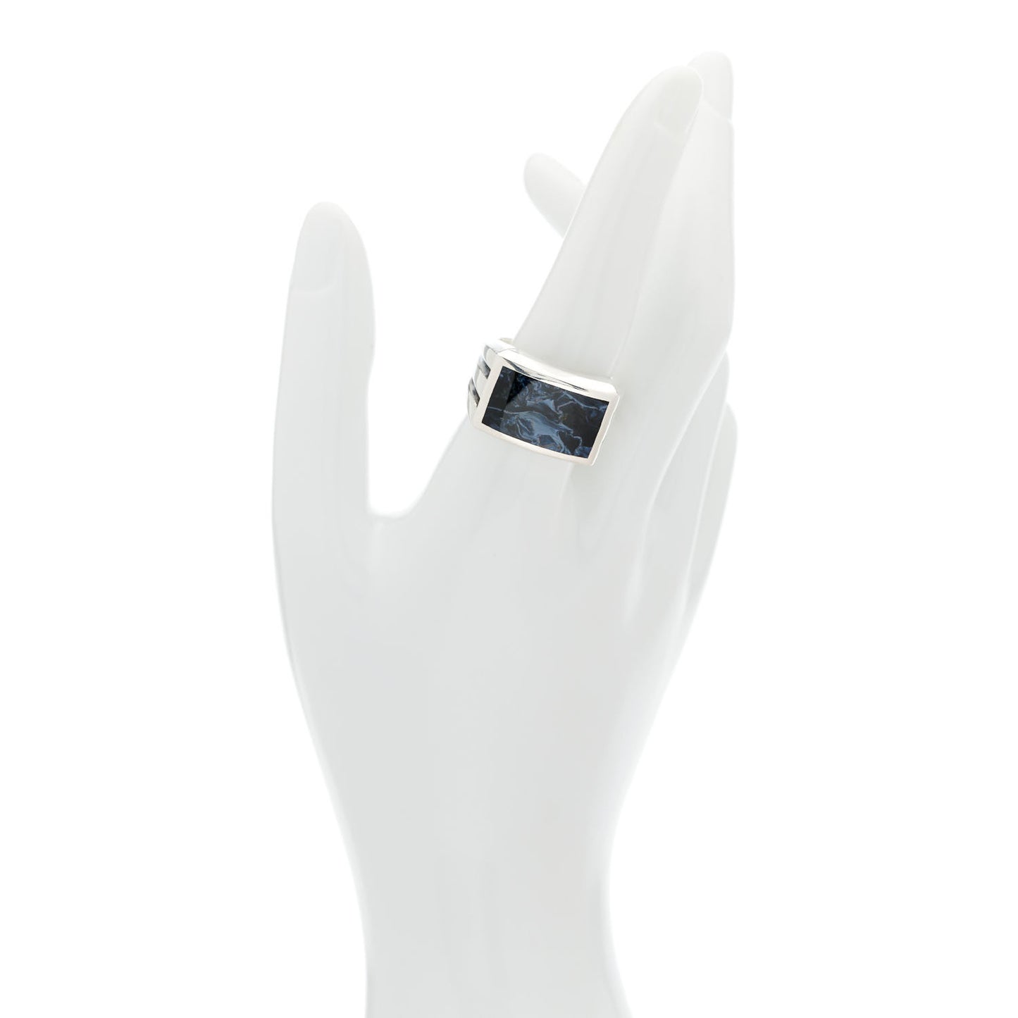 Sterling Silver Pietersite Beveled Signet Ring 60 9