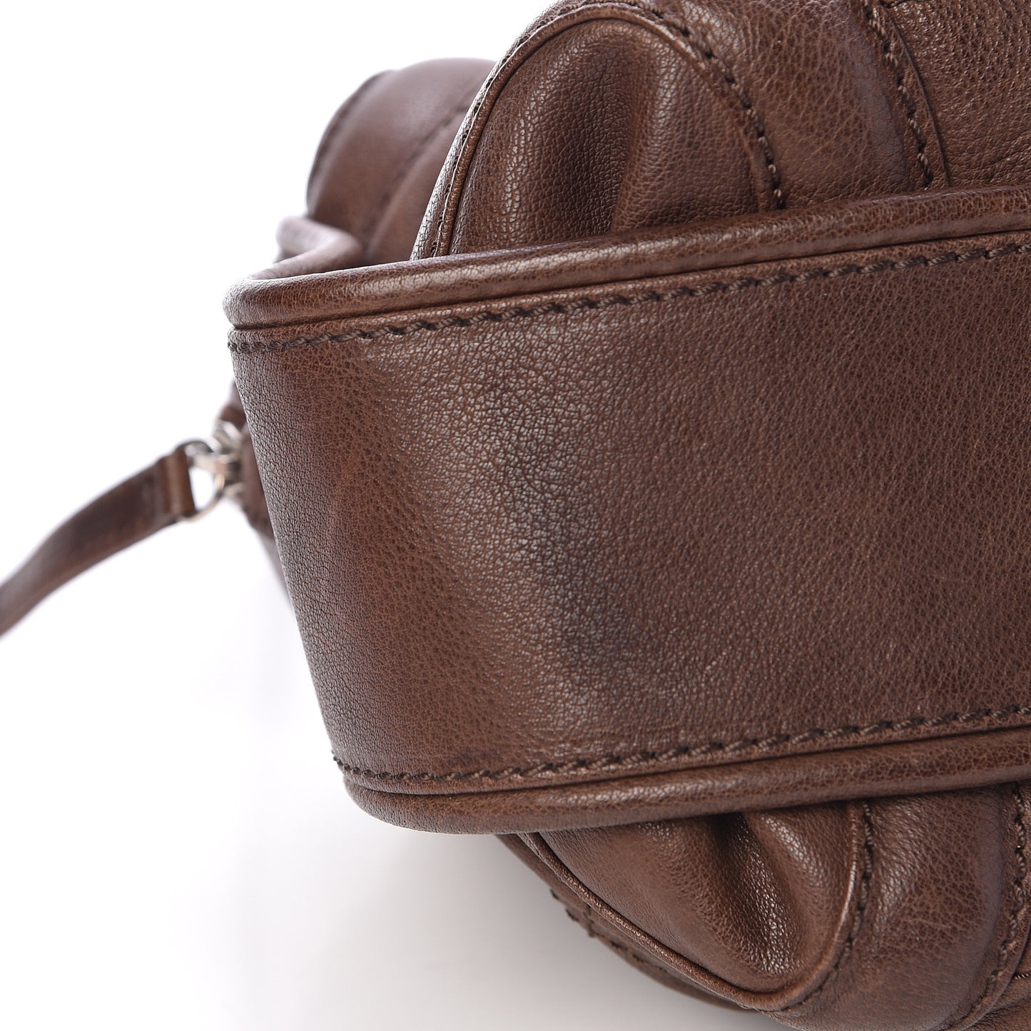 Calfskin Stitched Outdoor Ligne Bowler Brown