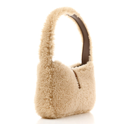 Saint Laurent Shearling Le 5 A 7 Mini Hobo Natural Beige 3 of 10