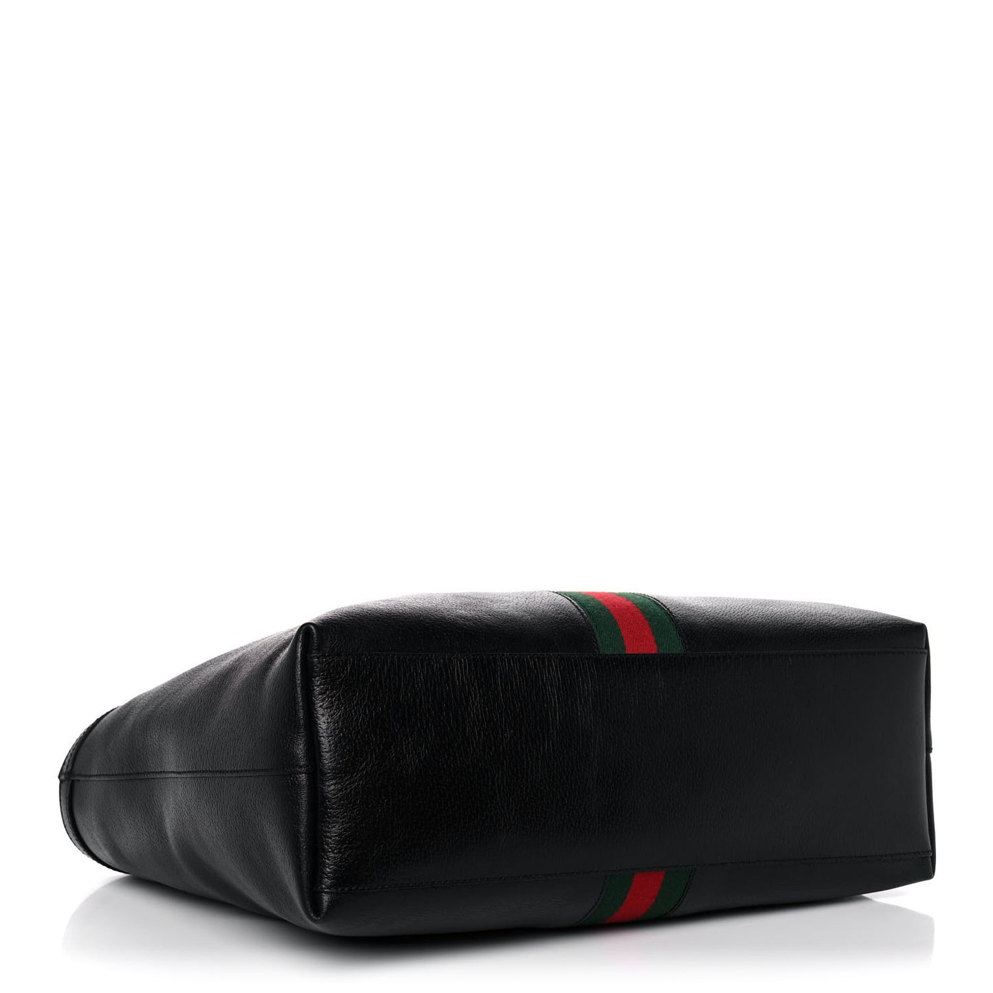 Textured Calfskin Web Medium Ophidia Shopping Tote Black