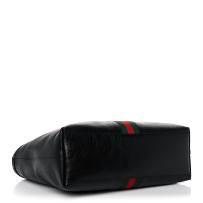 Gucci Textured Calfskin Web Medium Ophidia Shopping Tote Black 4 of 13