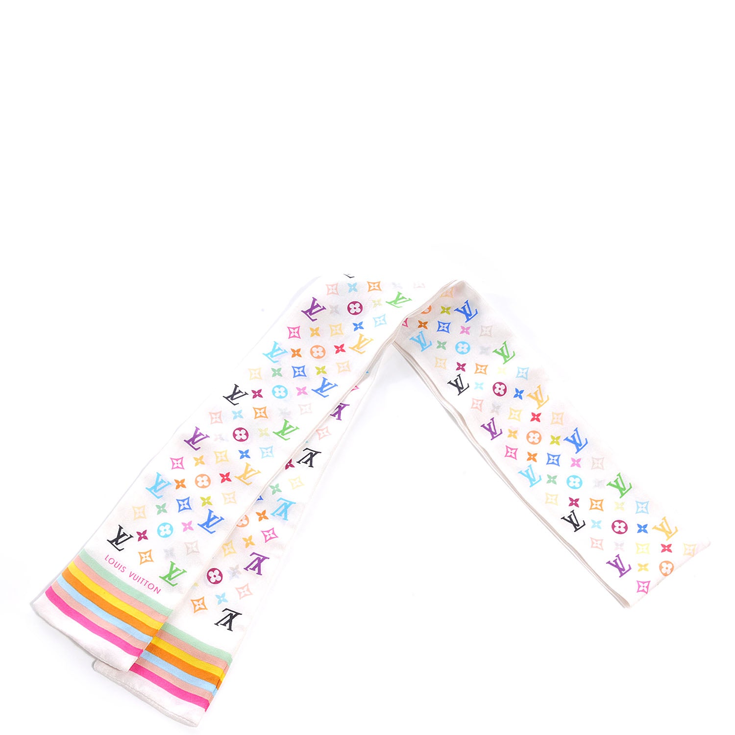 Louis Vuitton Silk Monogram Multicolor Bandeau White 1 of 6