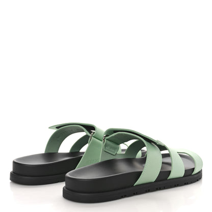 Hermes Epsom Womens Chypre Sandals 39 Vert Jade 3 of 10