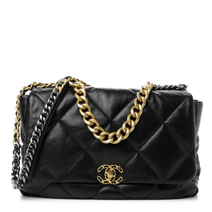 Chanel Lambskin Quilted Maxi Chanel 19 Flap Black 1 of 10