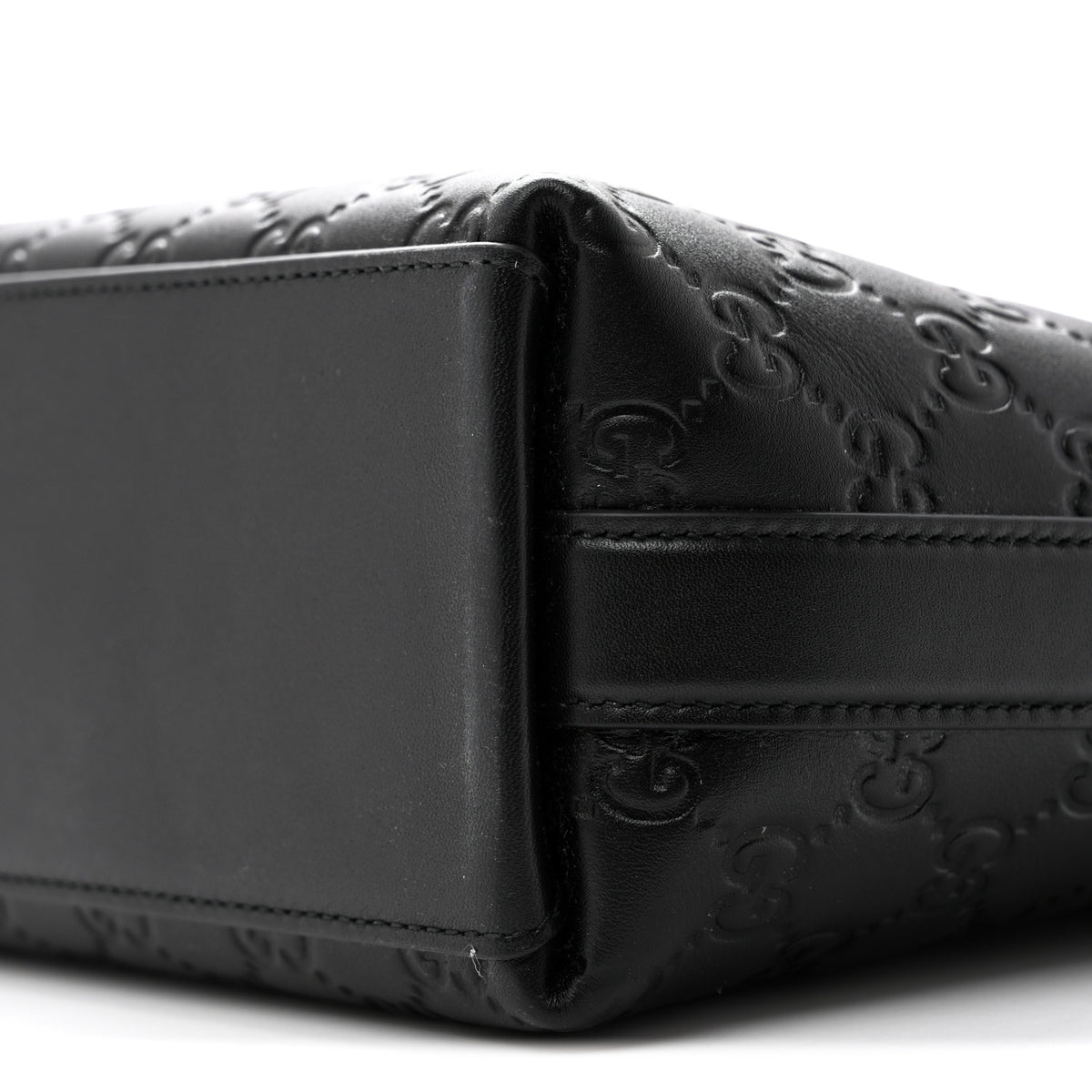 Gucci GG Calfskin Embossed Emblem Medium Shoulder Bag Black 10 of 10