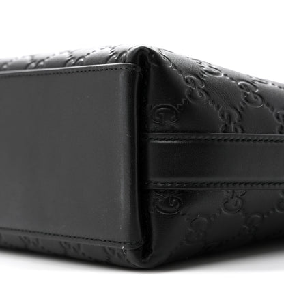 Gucci GG Calfskin Embossed Emblem Medium Shoulder Bag Black 10 of 10