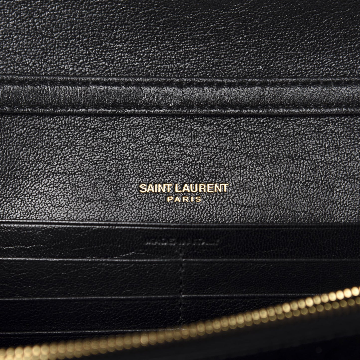 Lambskin Diamond Quilted Becky Chain Wallet Black