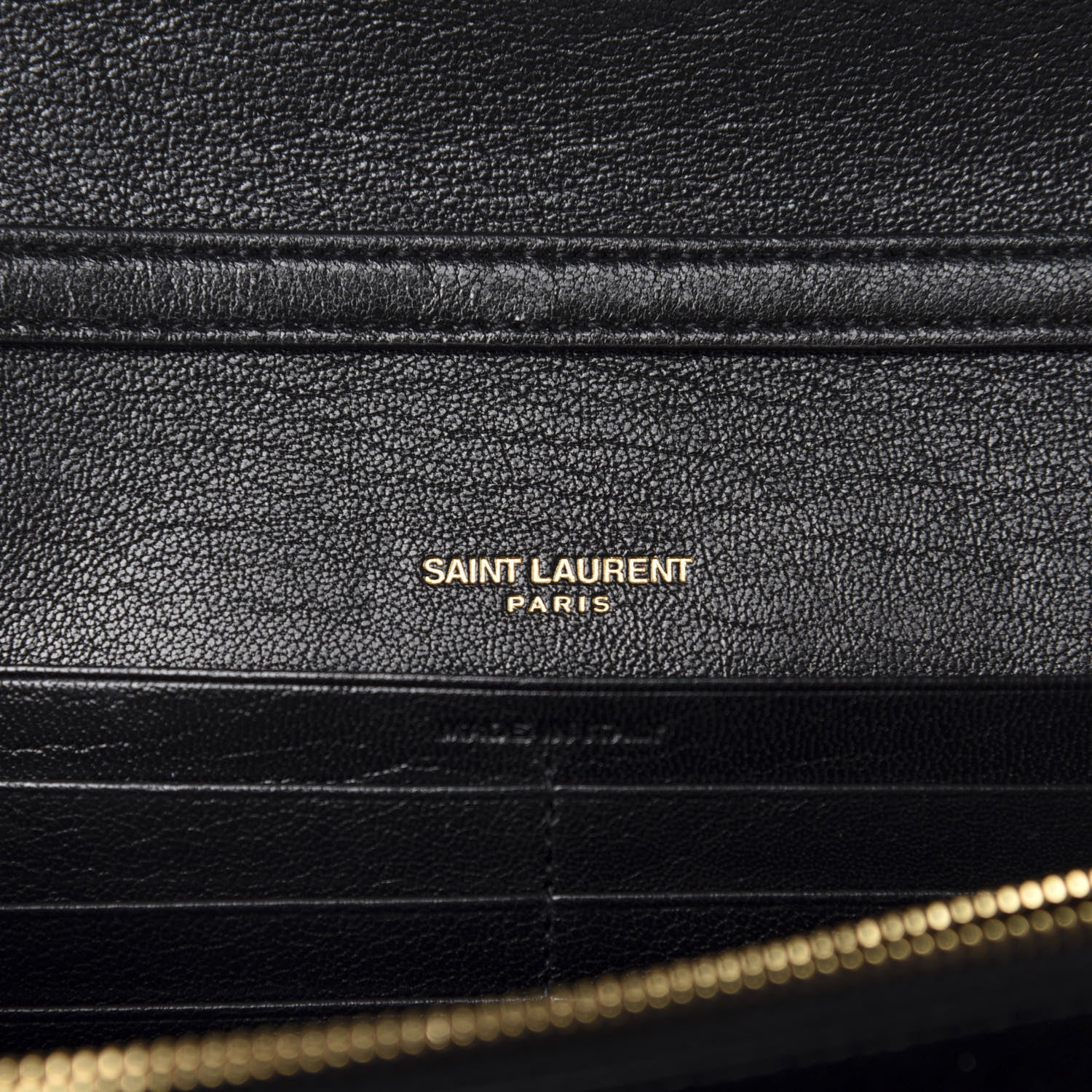 Saint Laurent Lambskin Diamond Quilted Becky Chain Wallet Black 8 of 11