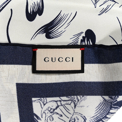 Gucci X DISNEY Cotton Donald Duck Seastorm Scarf Black 4 of 4
