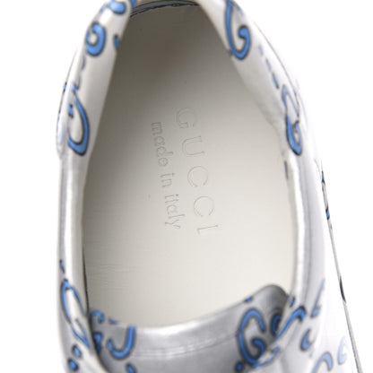 Gucci Miro Rubber Wax GucciGhost Print Mens New Ace Sneakers 9 Silver 8 of 9