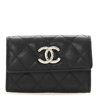 Chanel Caviar Quilted CC Flap Card Holder Black 1 of 9