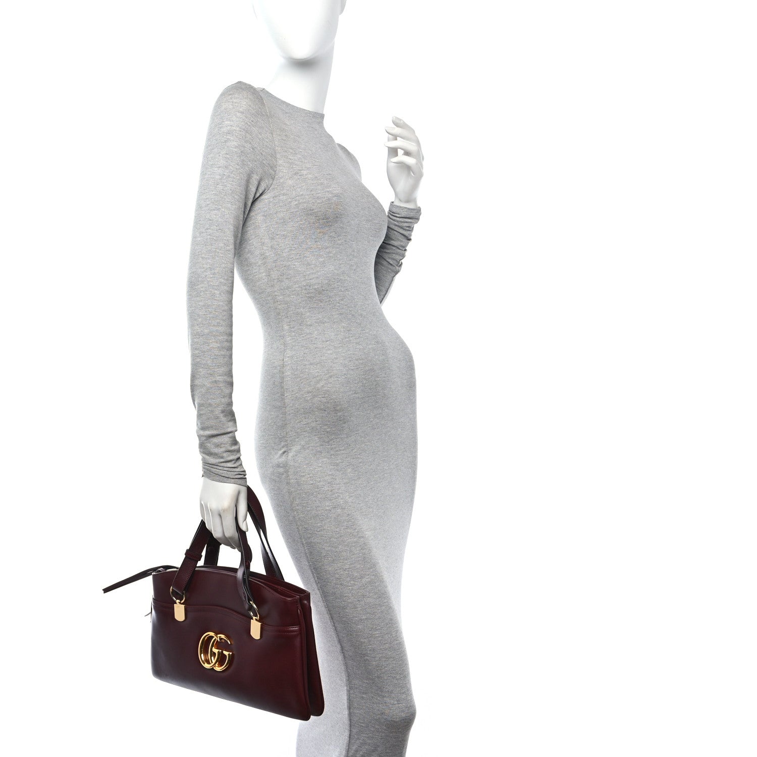 Gucci Vitello Palmellato Lux Large Arli Top Handle Bag Vintage Bordeaux 2 of 10