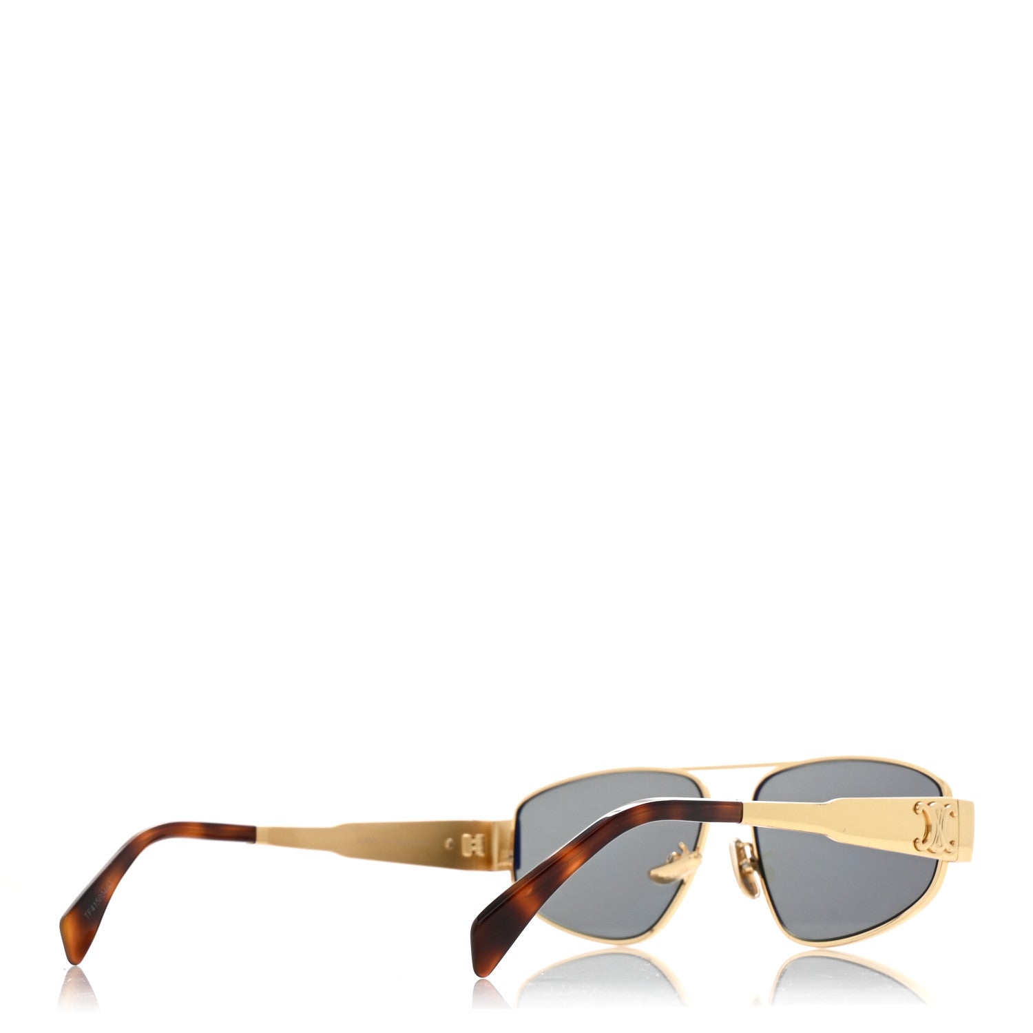 Celine Metal Triomphe 03 Sunglasses CL40281U Gold Green 4 of 7