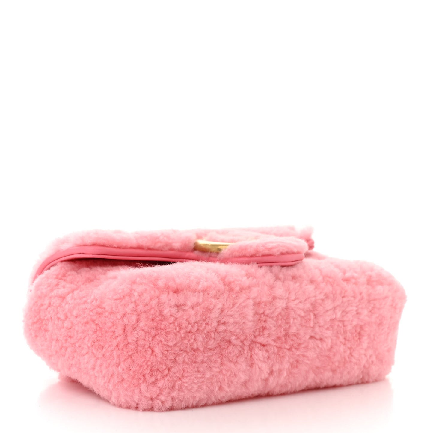 Shearling Matelasse Super Mini GG Marmont Shoulder Bag Lotus Pink