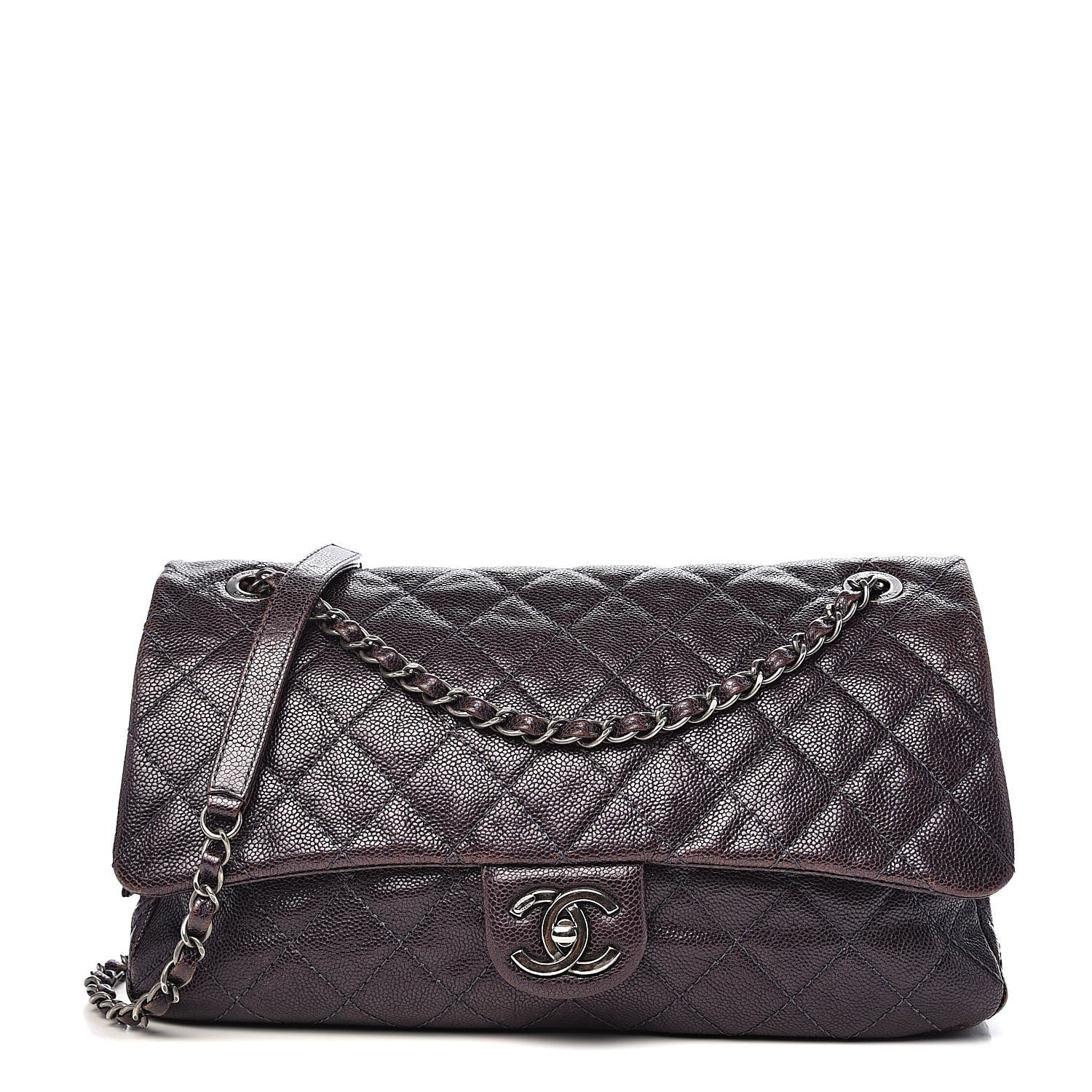 Chanel Iridescent Caviar Quilted Large Chic Flap Purple 1 of 16
