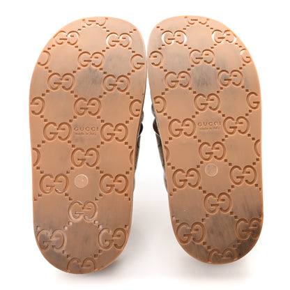 Gucci Monogram GG Calfskin Angelina Platform 55mm Slide Sandals 35 Camel Ebony 6 of 10