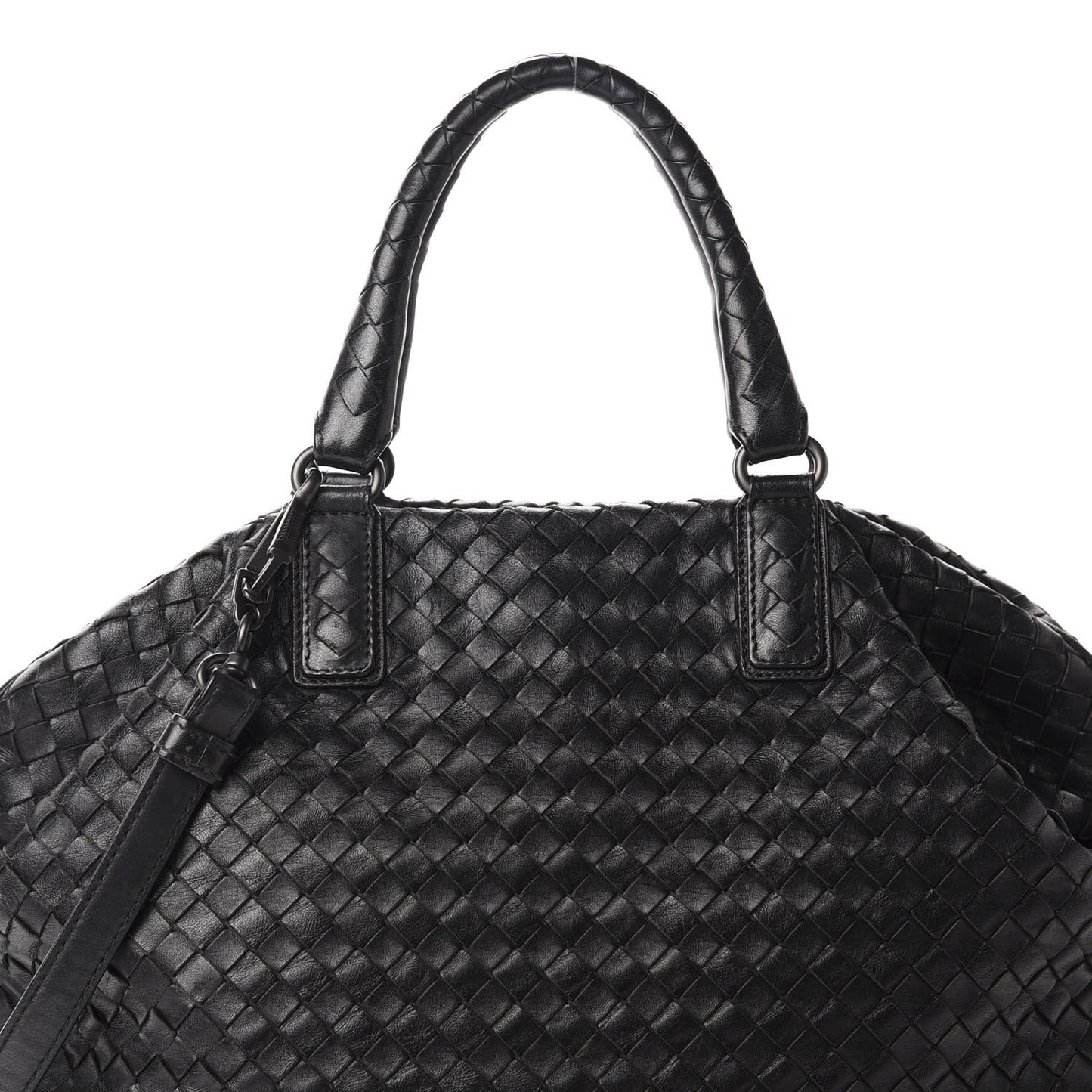Nappa Intrecciato Medium Convertible Tote Black